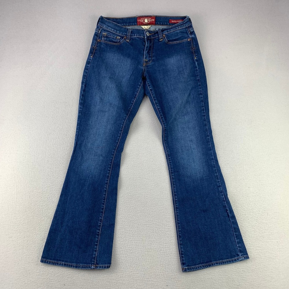 Lucky Brand Sofia Bootcut Jeans Women 4/27 Blue Ankle Low Rise Denim Y2K Rodeo